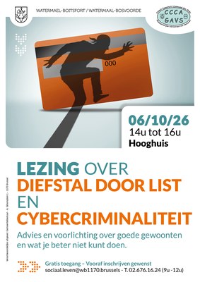 Veiligheid van ouderen: leer oplichting en diefstal met list te herkennen en te vermijden - dinsdag 6 oktober