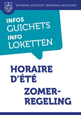 Zomerregeling - woensdag 01/07 > maandag 31/08